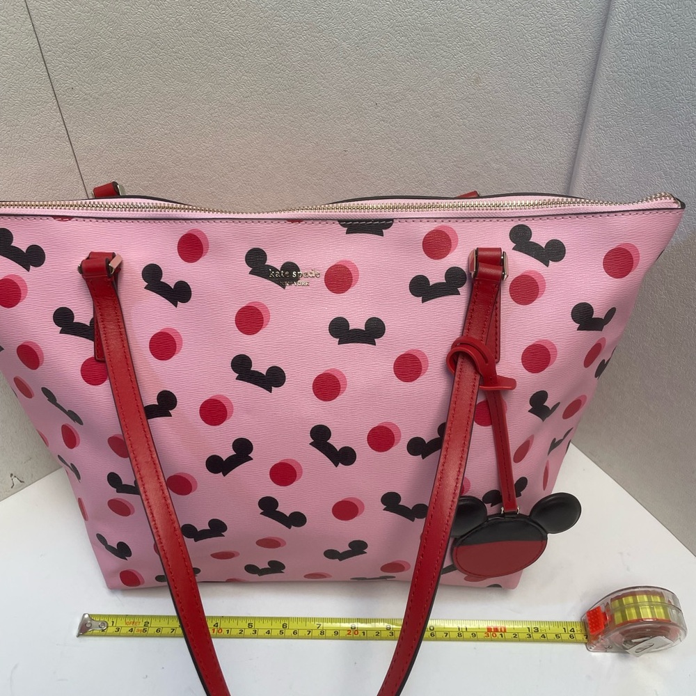 Disney Parks Kate Spade Large Tote Purse Bag with Wallet Mickey Mouse Print Pink - Picture 6 of 11